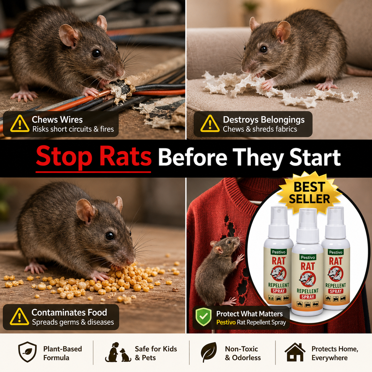 Rat Repellent Spray 50ML Buy 1 Get 2 Free