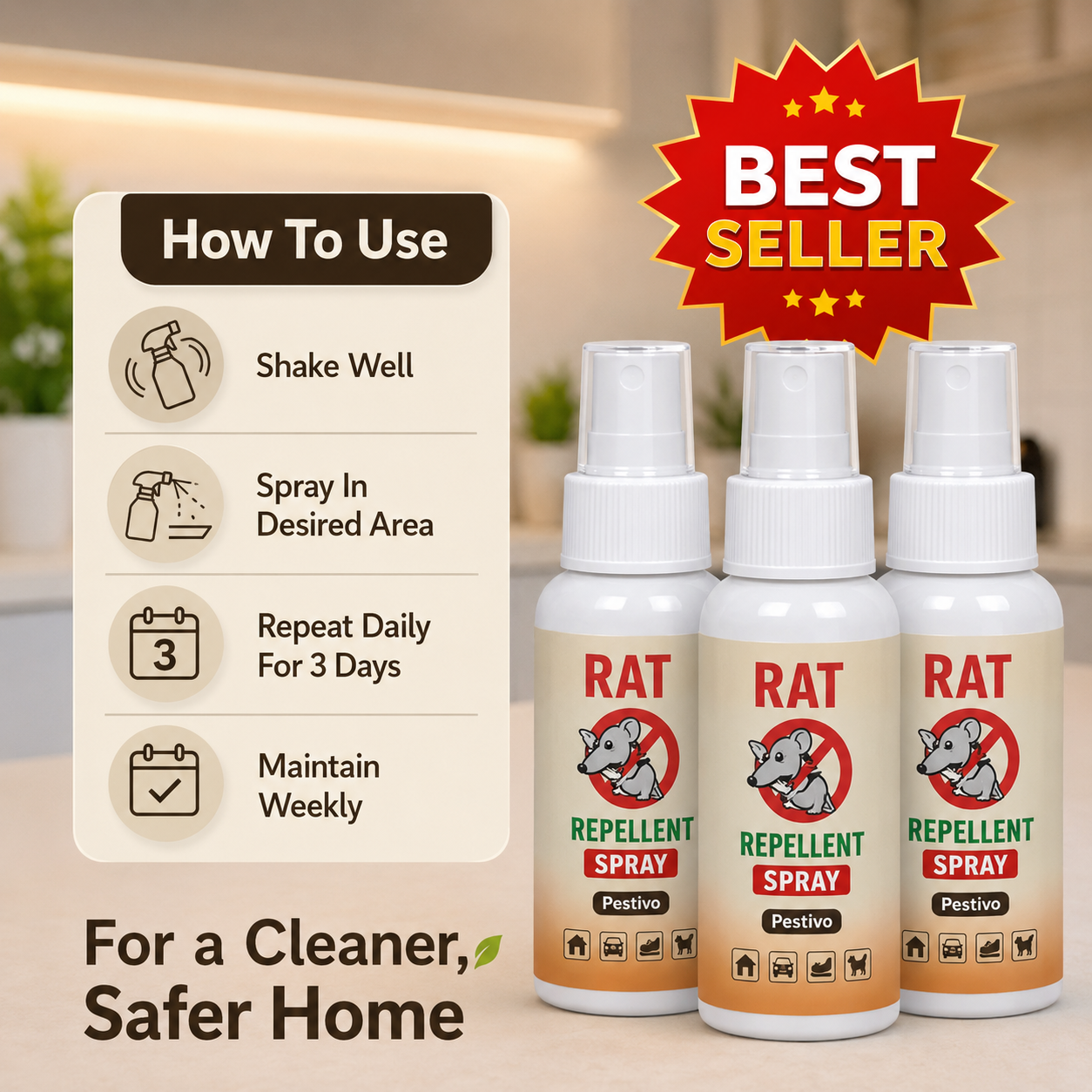 Rat Repellent Spray 50ML Buy 1 Get 2 Free